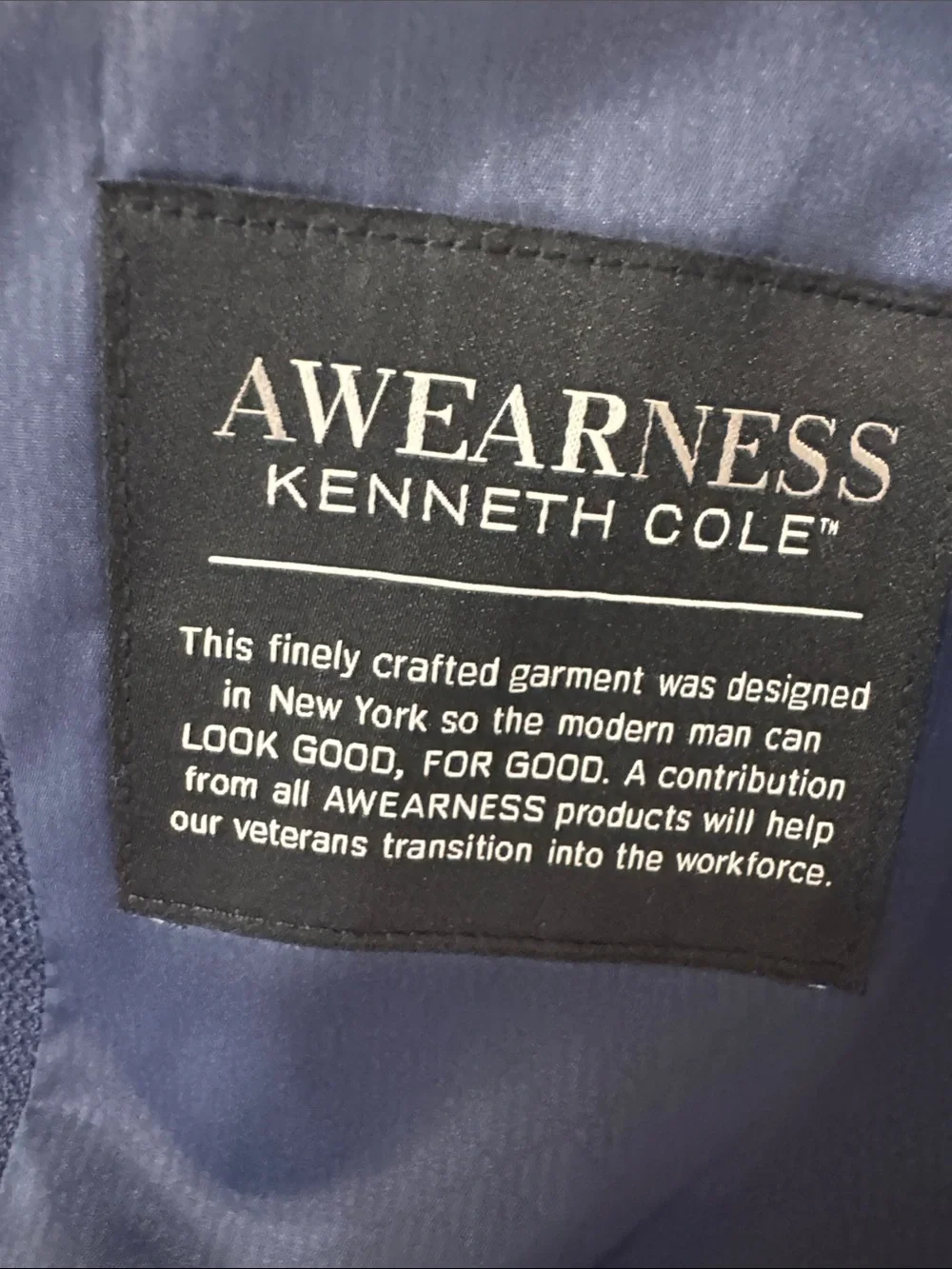 Kenneth Cole Awearness Navy Windowpane Sport Coat